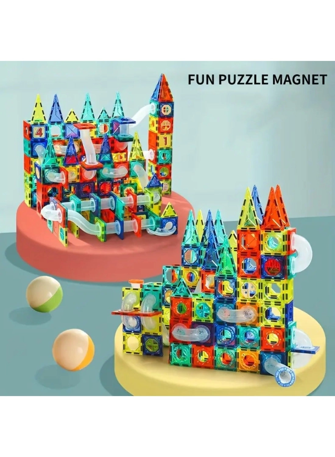 Magnetic Tiles Ball Track Set - 97+ pcs