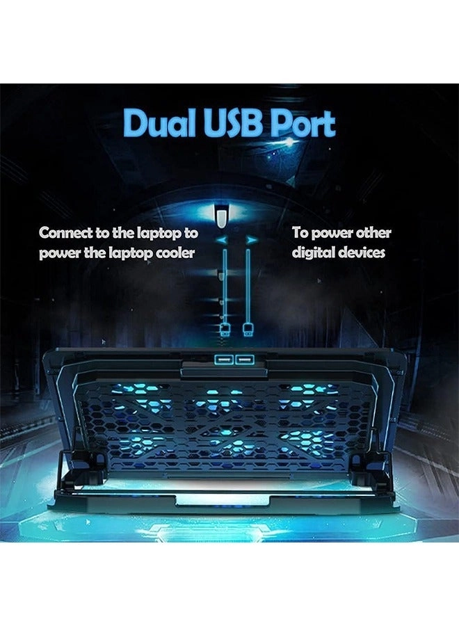 Gaming laptop cooling pad - 6 fans 12-21-inch