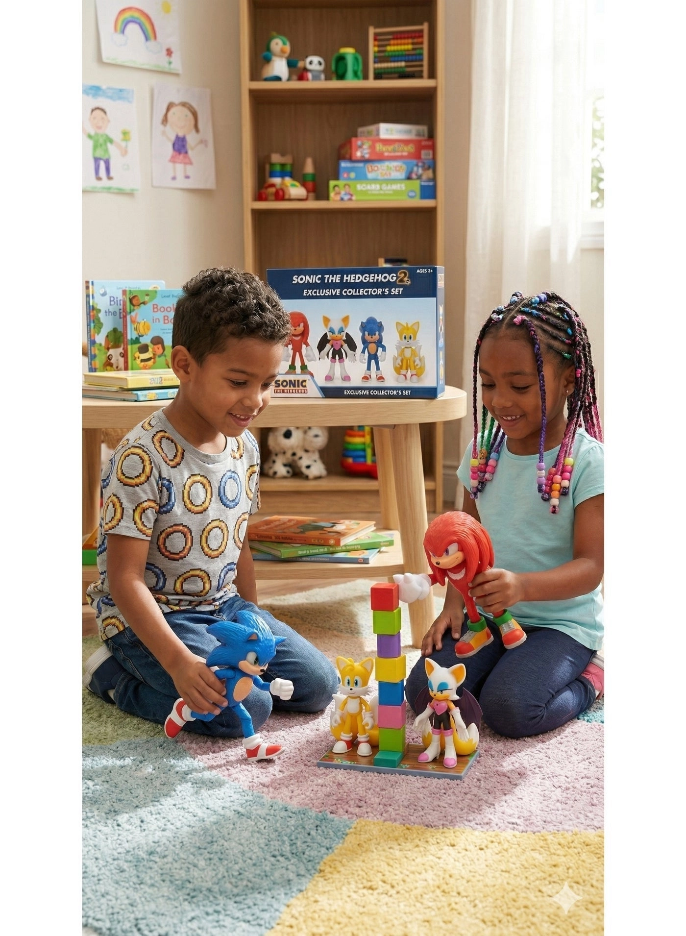 Sonic + Tails + Knuckles + Rouge The Bat - Sonic - 3+ Years 4 pcs