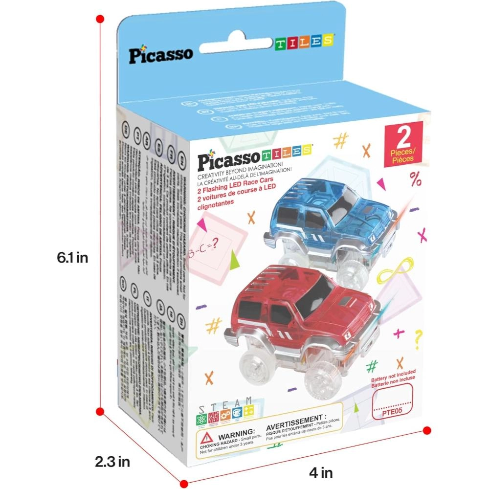 Magnetic LED Flashing Race Car - 2 pcs