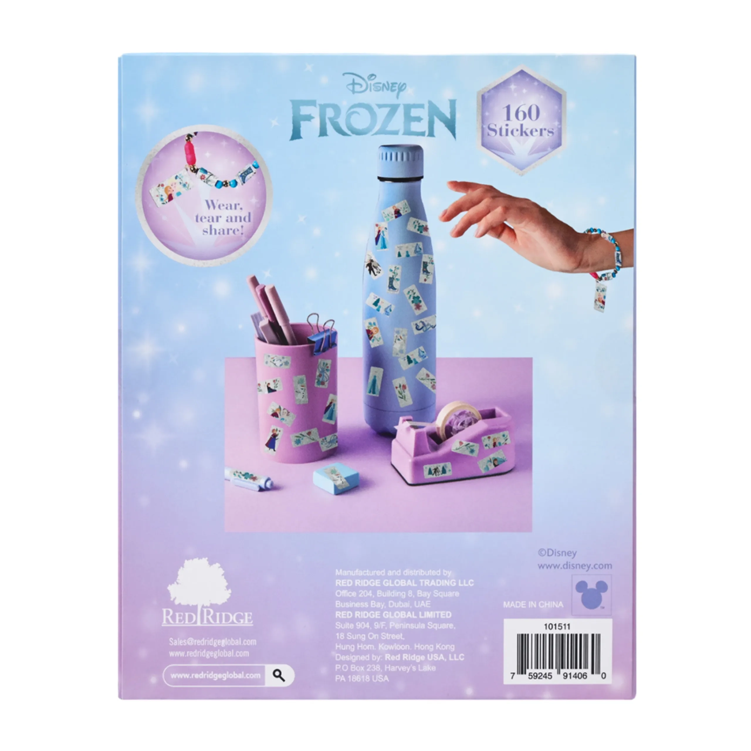 Frozen Holographic Sticker Bead Bracelet Making Craft Set - 160pc Heart-Shaped