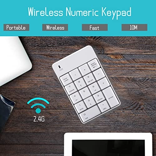 Wireless USB Numeric Keypad - 2.4G 18 Keys White