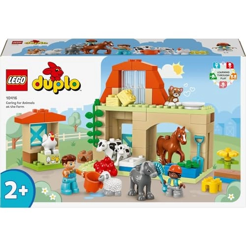 Caring for Animals at the Farm (10416) - Farmhouse with Horse Cow Chicken Figures
