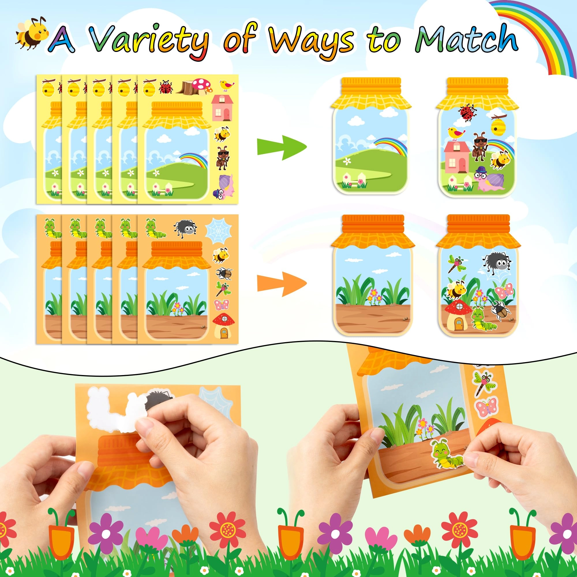 Animal Sticker Book Spring Bugs 40 pcs
