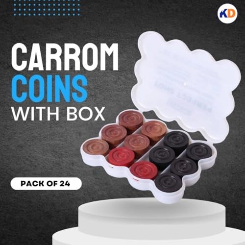 SISCAA Carrom Coin - 24 Coins Rosewood
