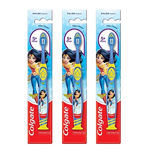 Kids Wonder Woman Toothbrush - Extra Soft 3-Piece Pack