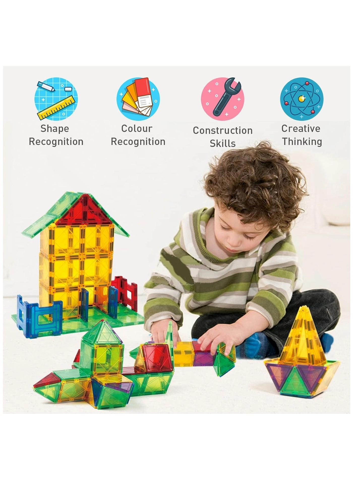 Color Window Magnetic Piece Building Blocks - 78pcs