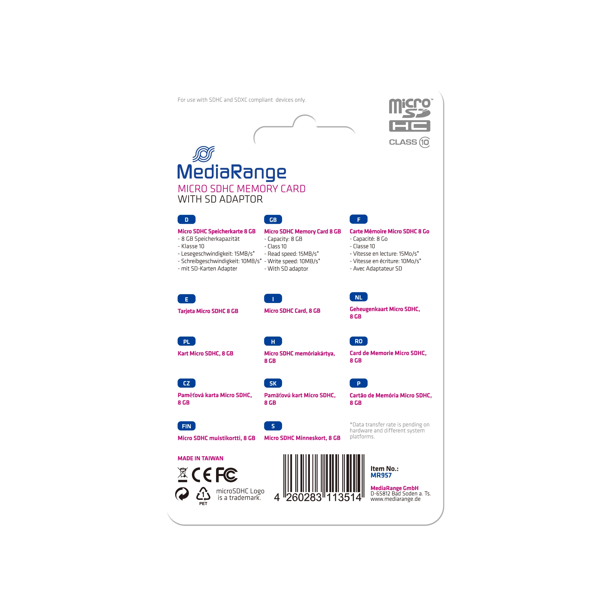 SDHC Memory Card - 8GB
