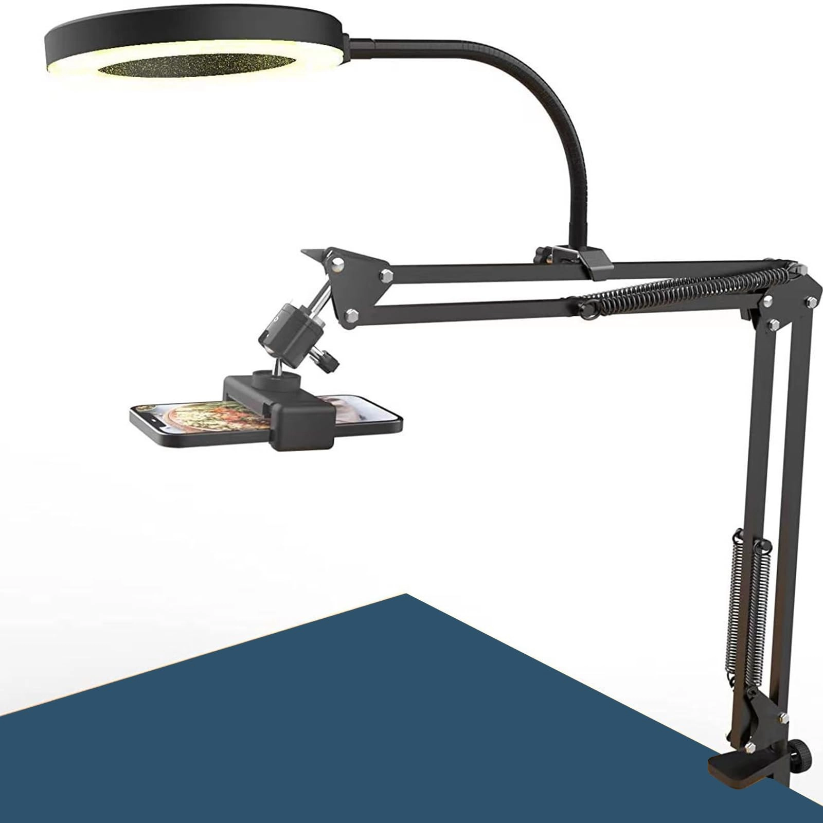 GERUI Overhead Camera Mount - 16cm/6.29in Ring Light Phone Mount Arm Stand