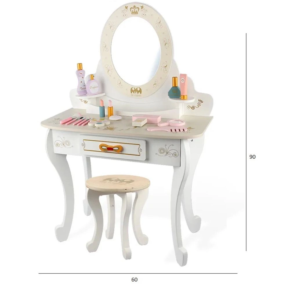 Kids Wooden Vanity Set With Stool (GB-MSN 21014)