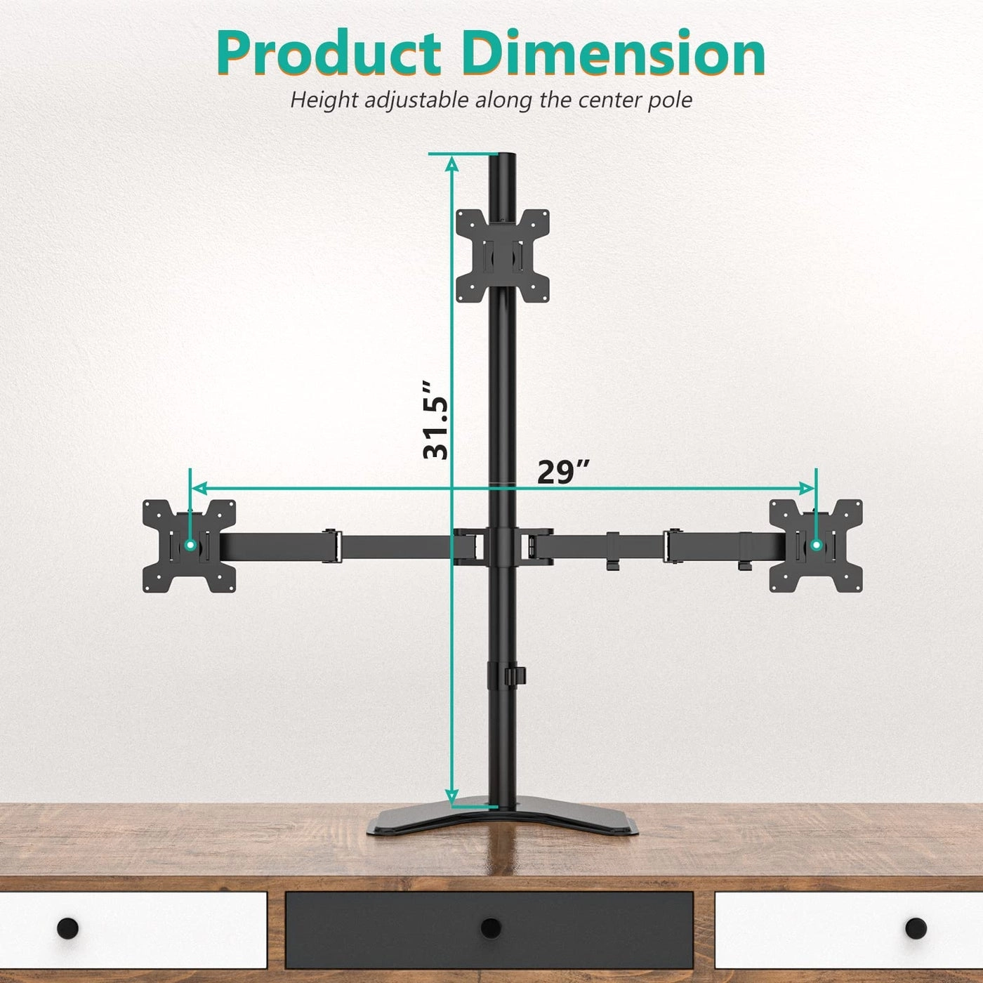 Triple LCD Monitor Desk Mount - 27 inch