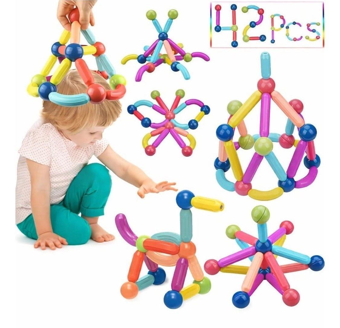 O2 Magnetic Building Sticks and Balls - Educational STEM Multicolour