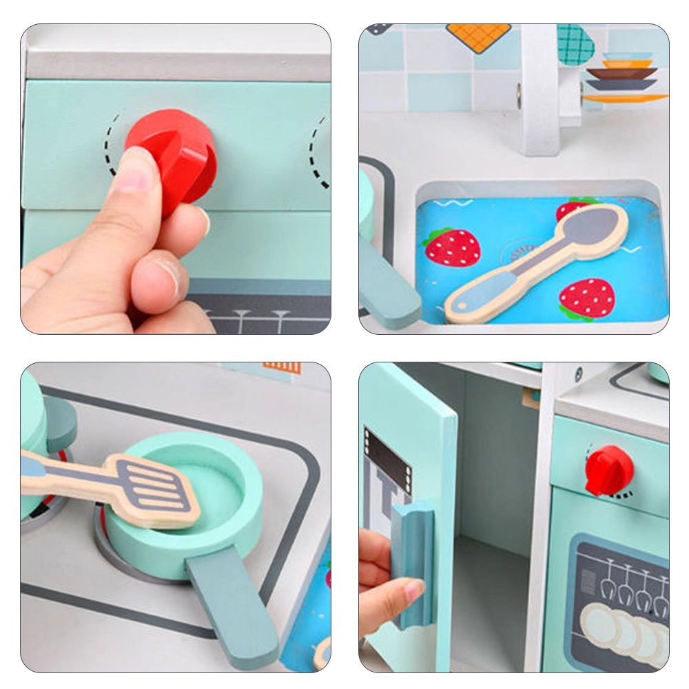 Wooden Pretend Play Kitchen - 8 pcs (4092083-LS_KPS_GY)