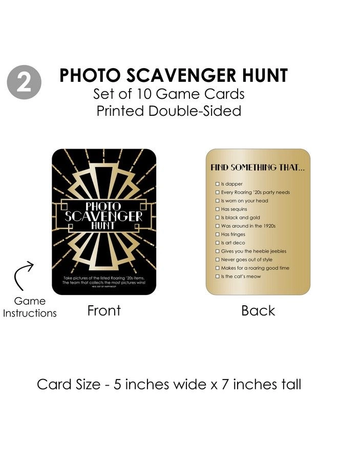 Roaring 20’s 4 1920S Art Deco Jazz Party Games - 10 Cards Each Bundle