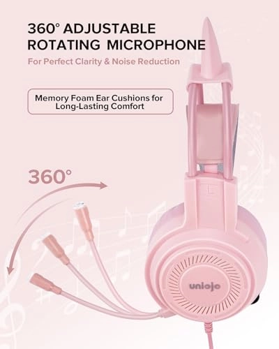 Headset for PS4, PS5, Xbox One, PC, Switch, Laptop, Mobile - 7.1 Surround Sound Noise-Canceling Mic