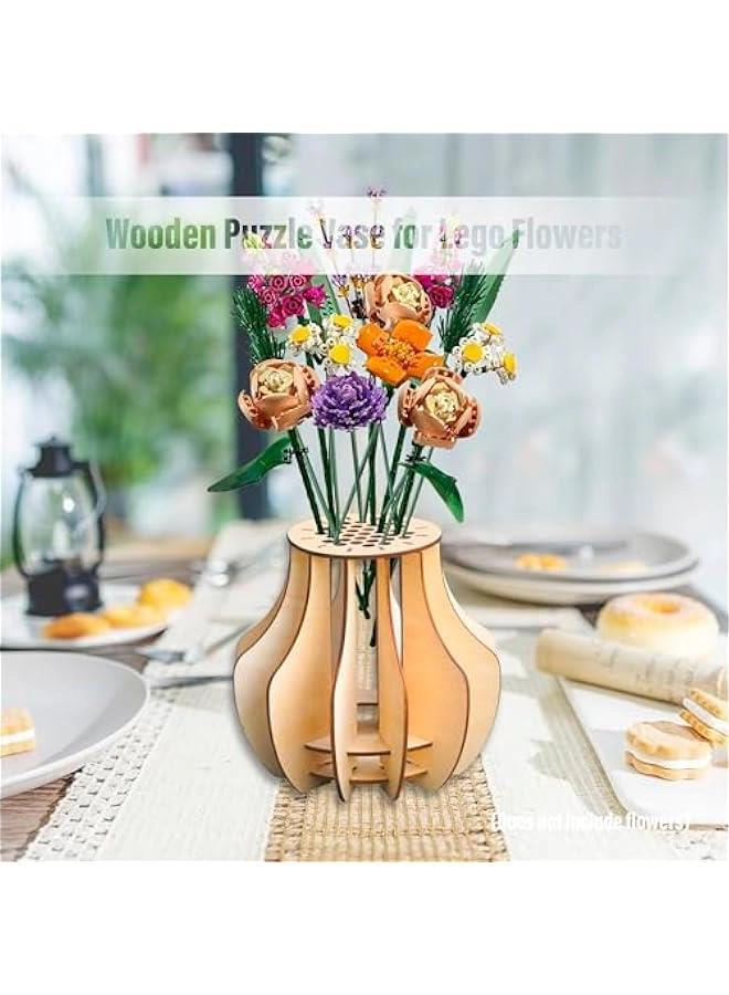 Wooden Vase for LEGO Flowers