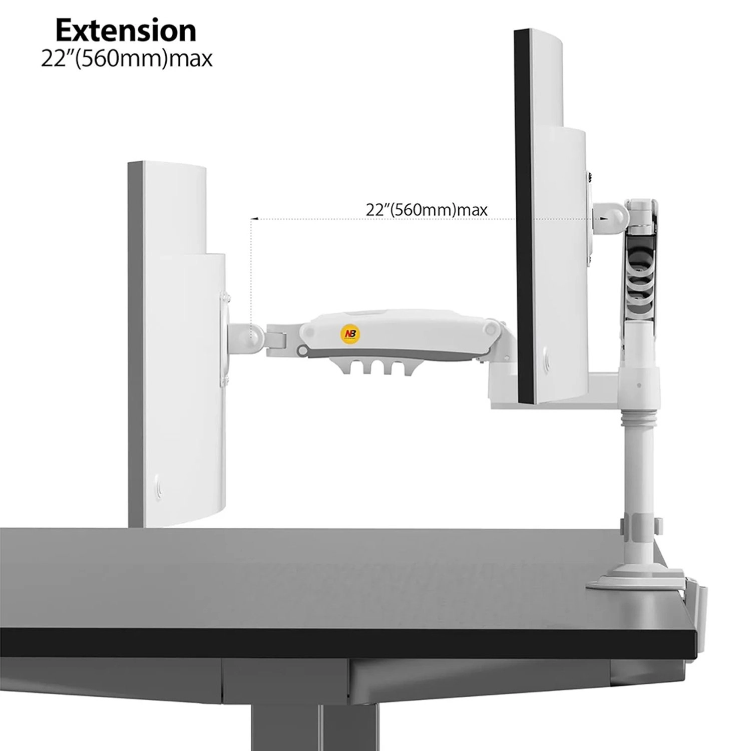 Gas Spring Monitor Arm - 17 to 27 inch 100 X 100