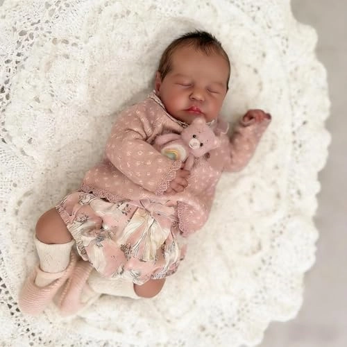 LOULOU Reborn Baby Doll - 20 Inch Soft Cloth Body & Vinyl Limbs Sleeping Ages 3+