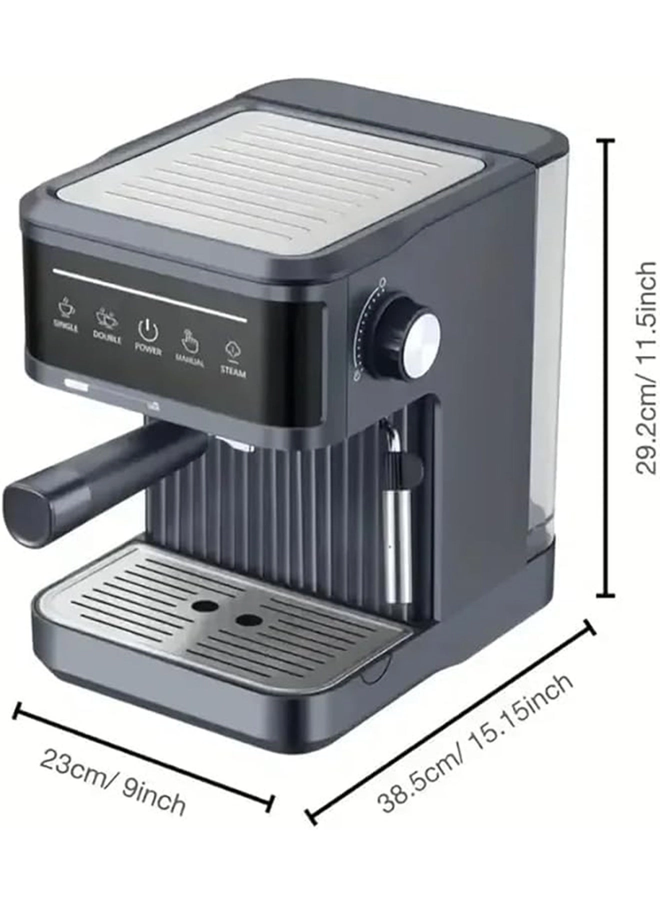 Automatic Coffee Machine 850W 20 Bar Adjustable Steam Wand