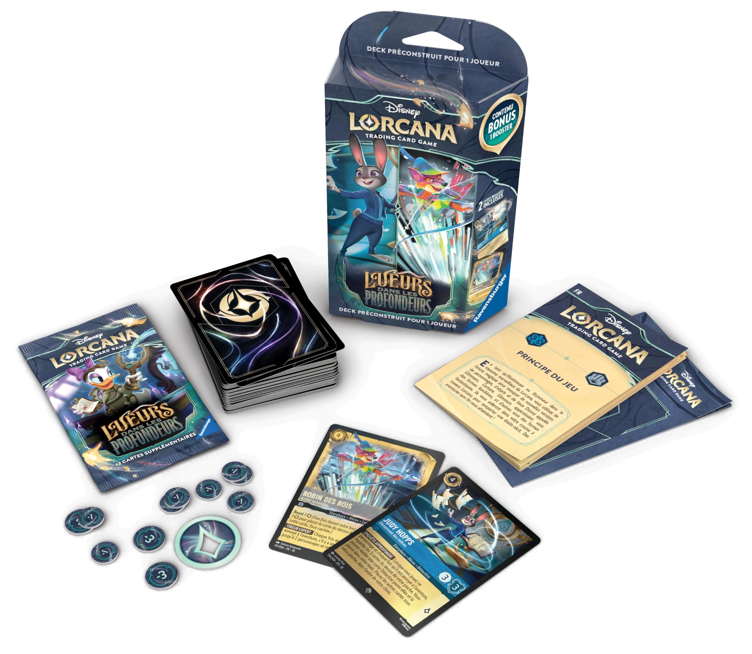 Ravensburger Disney Lorcana Preconstructed Deck - Glow in the Depths French 60pcs