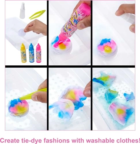 Barbie Color Reveal Tie-Dye Fashion Maker - 2 Dolls 53 Pieces Ages 48+ Gift Set