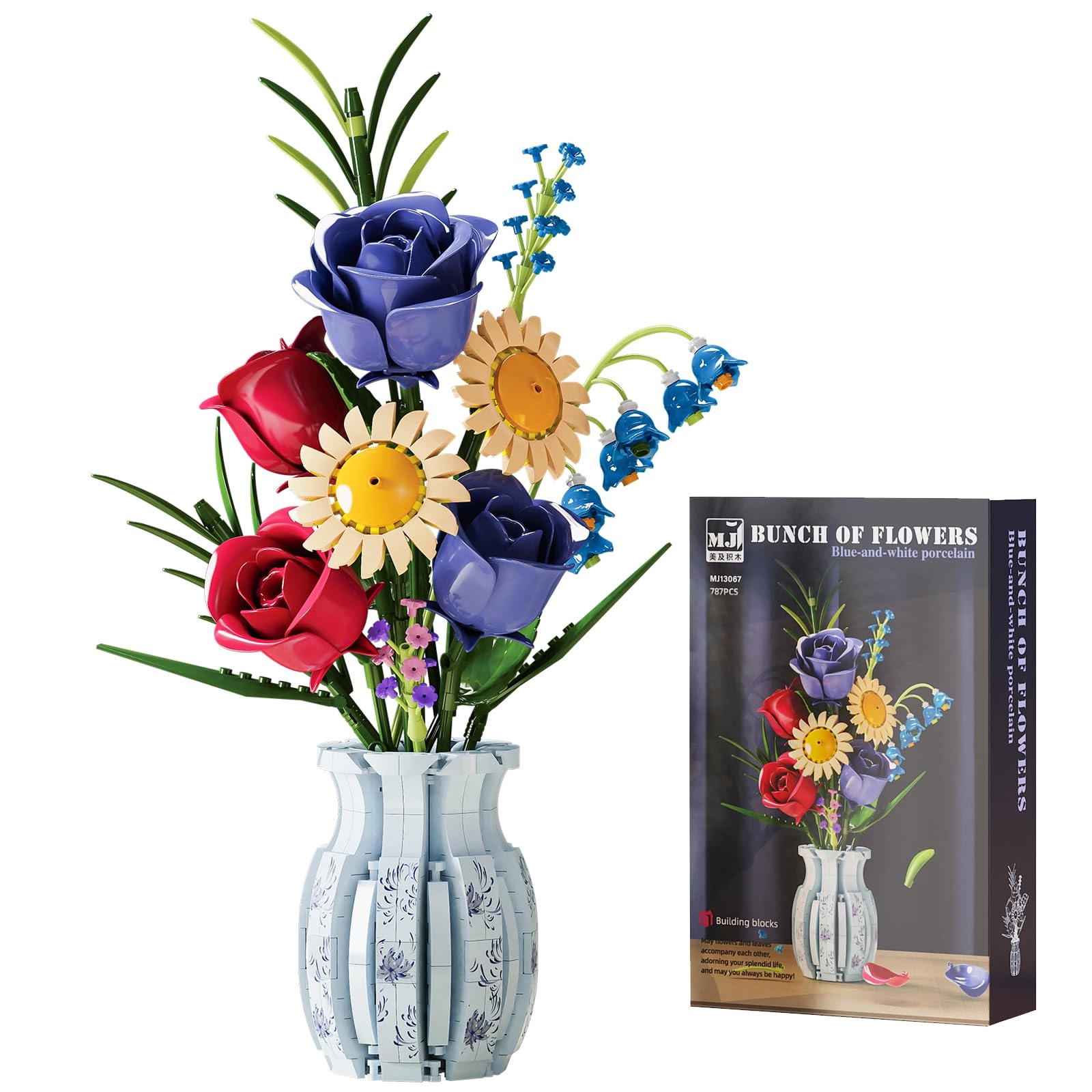 QARULUS Roses Flower Bouquet Building Set - 787pcs