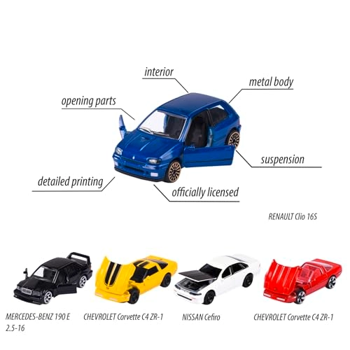 Chevrolet Corvette C4 ZR-1 1:43 + Mercedes-Benz 190 E 2.5-16 1:43 + Nissan Cefiro A31 1:43 + Renault Clio 16S 1:43