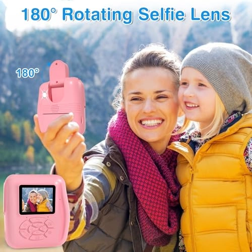 Instant Print Camera - 1080P Pink