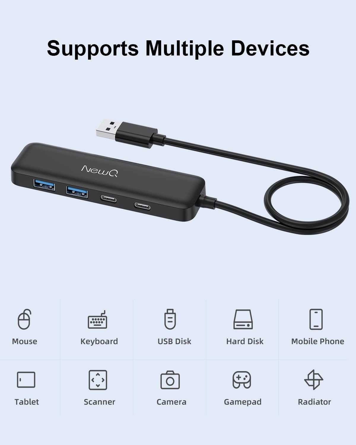 USB Hub 4 Ports - 2x USB-C 3.0 2x USB-A 3.0