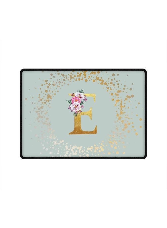 Custom Monogram Initial Letter Floral Pattern Cloth Gaming Mouse Pad - 35x25 cm