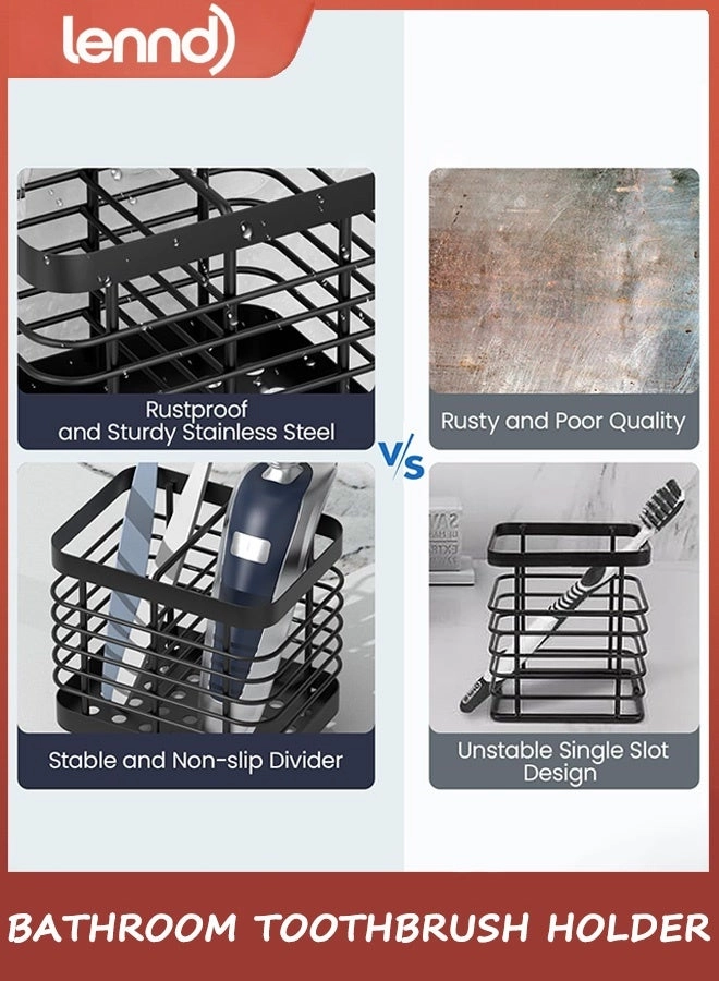 Toothbrush Holder - Wall Mounted and Countertop 2 Slots