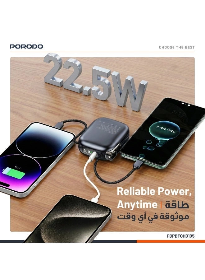 Power Bank Built-In Type-C & Lightning - 10000mAh 5V/3A