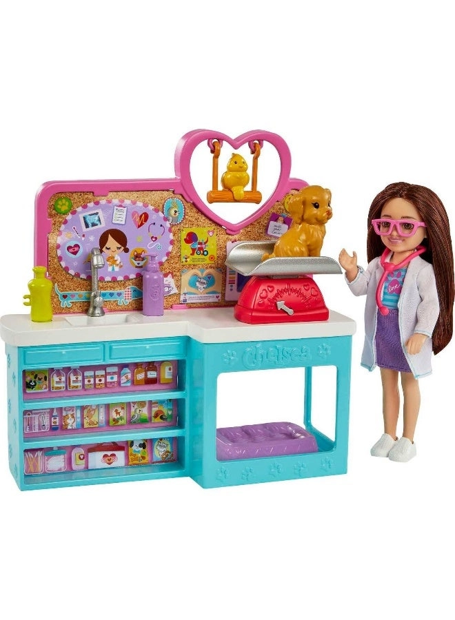 Chelsea Pet Vet Doll Playset - 18 Play Pieces Ages 3+