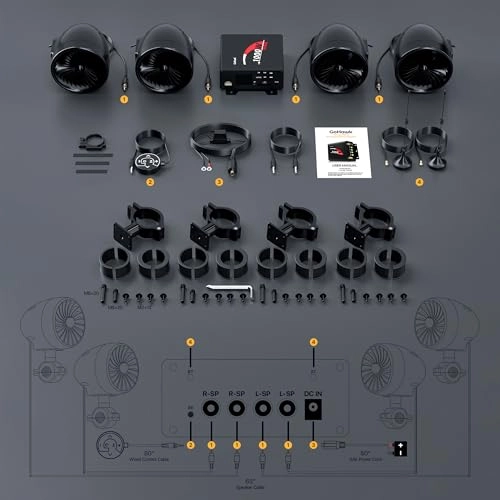 TJ4-Q - 1000W 4 Channel + 4" Speaker - 4