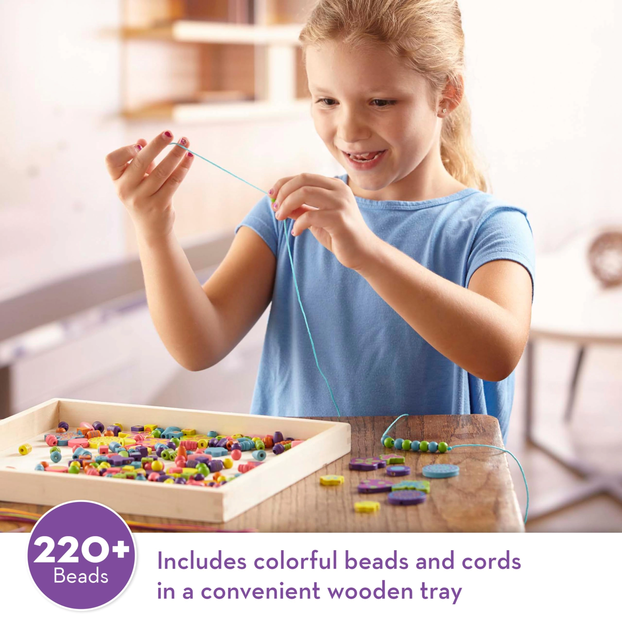 Bead Bouquet - Over 220 wooden beads 8 cords