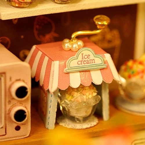 DIY Miniature Dollhouse Kit - Happiness Ice Cream Shop 1:24