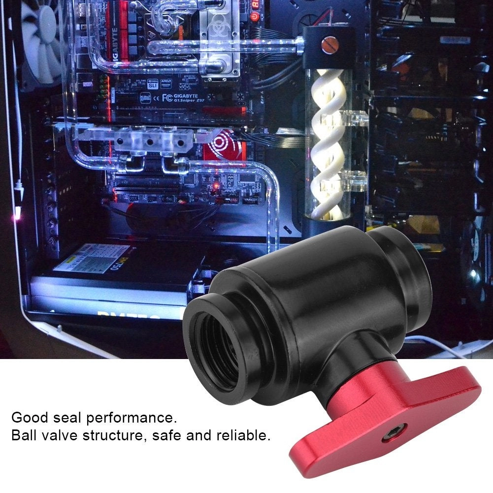 FM YGNS - Mini Water Cooling Valve G1/4" Thread Red Handle