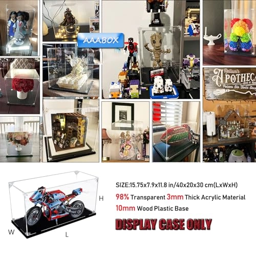 Display Case - 40 x 20 x 30 cm 3 mm Acrylic Transparent Dustproof