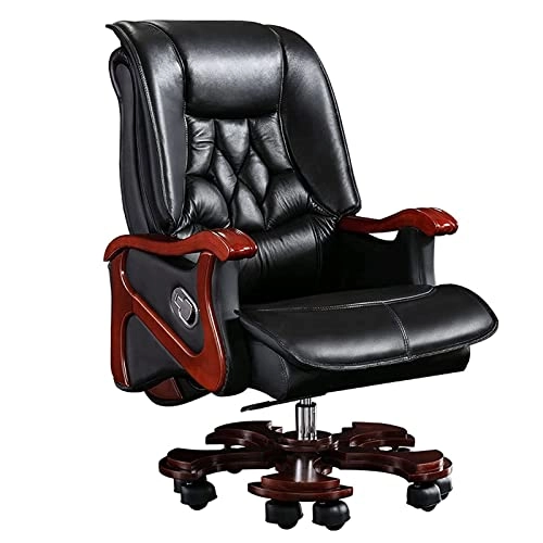 Desk Chair - PU Leather Brown High Back