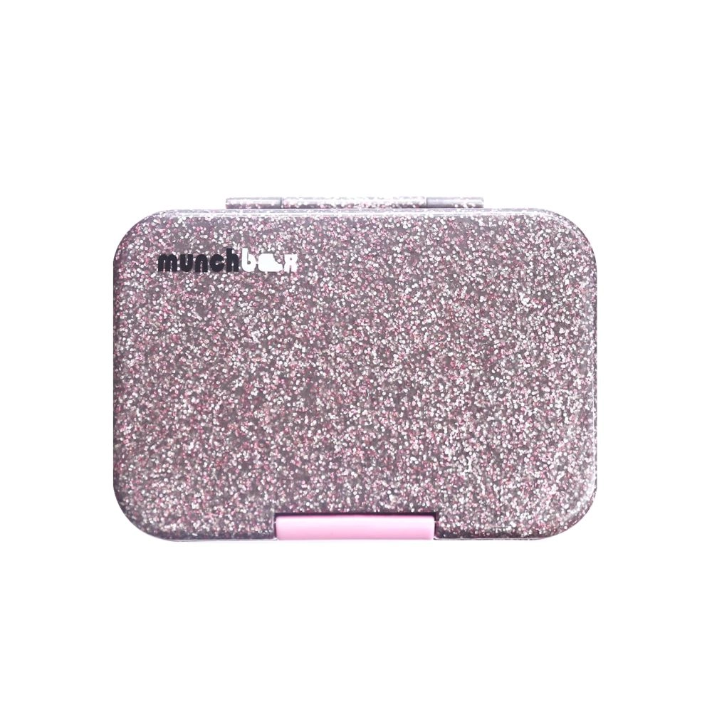 MUNCHBOX Munchi - Sparkle Silver Shimmer Pink Latch over 2 cups
