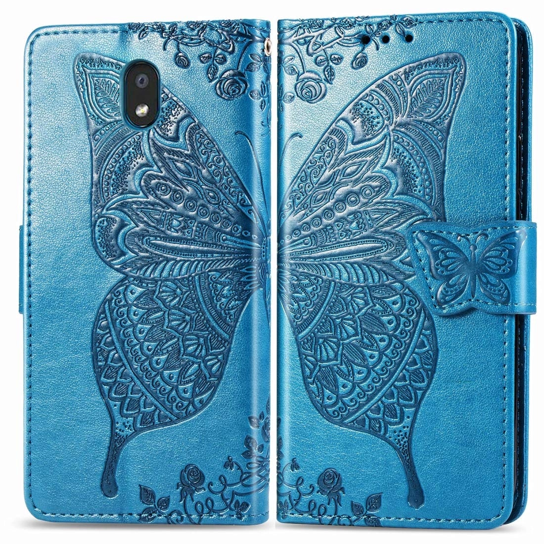 Butterfly Love Flower Embossed Horizontal Flip Leather Case for LG K30 2019