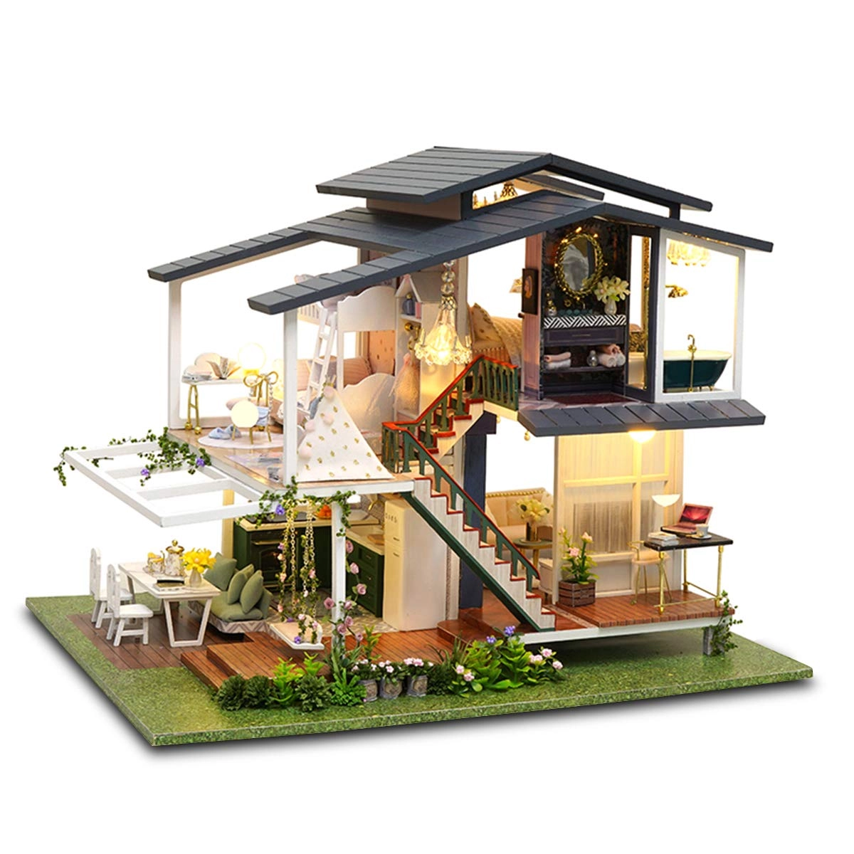 DIY Miniature Dollhouse Kit - Tiny House 1:24