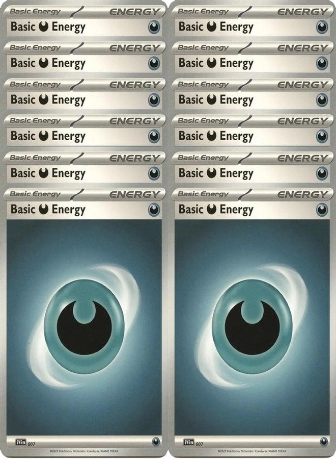 Pokémon Basic Darkness Dark Energy Lot - Scarlet & Violet - 12pcs