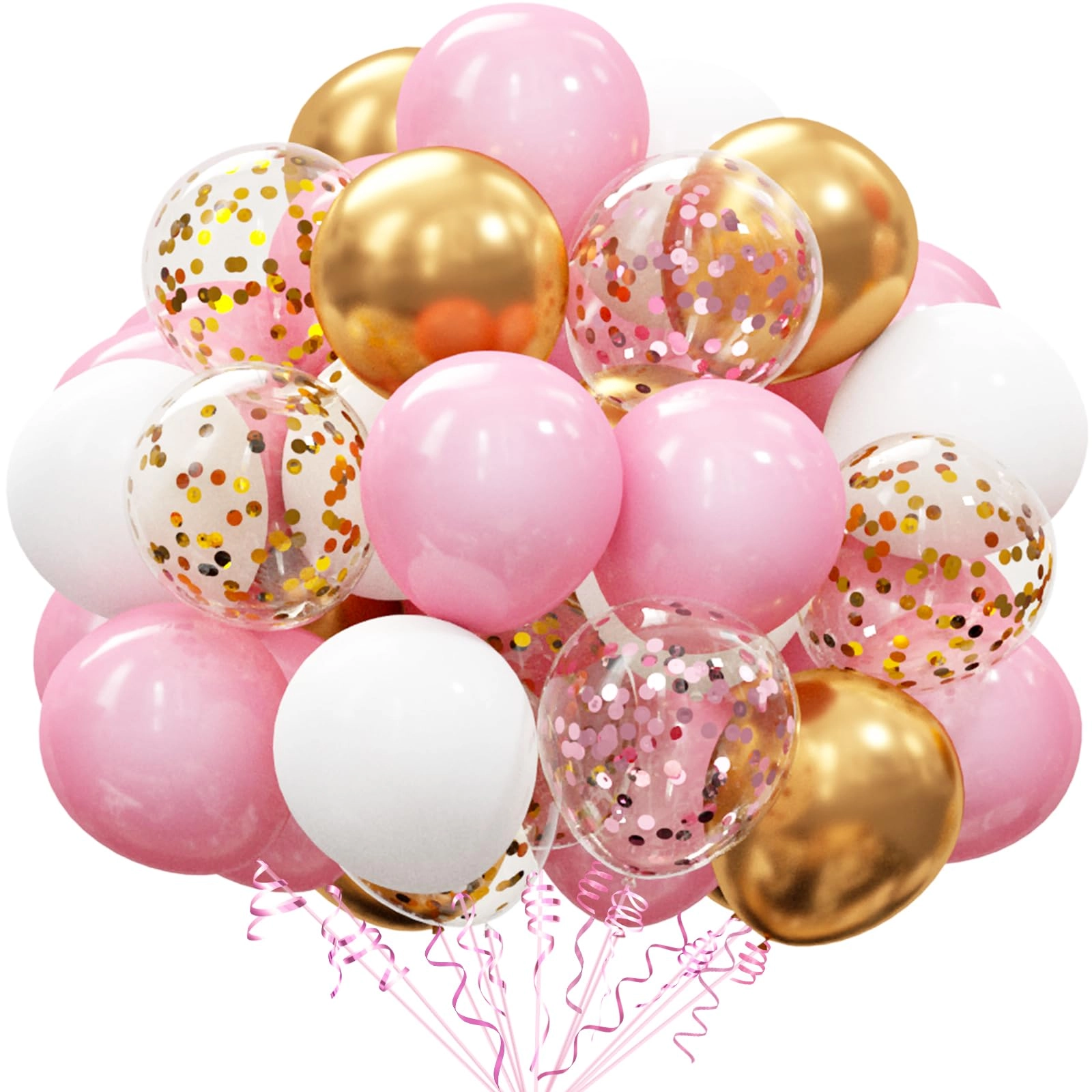 Party Latex Round Balloon Confetti Latex Balloons - 60Pcs Anniversary Baby Shower Birthday Wedding