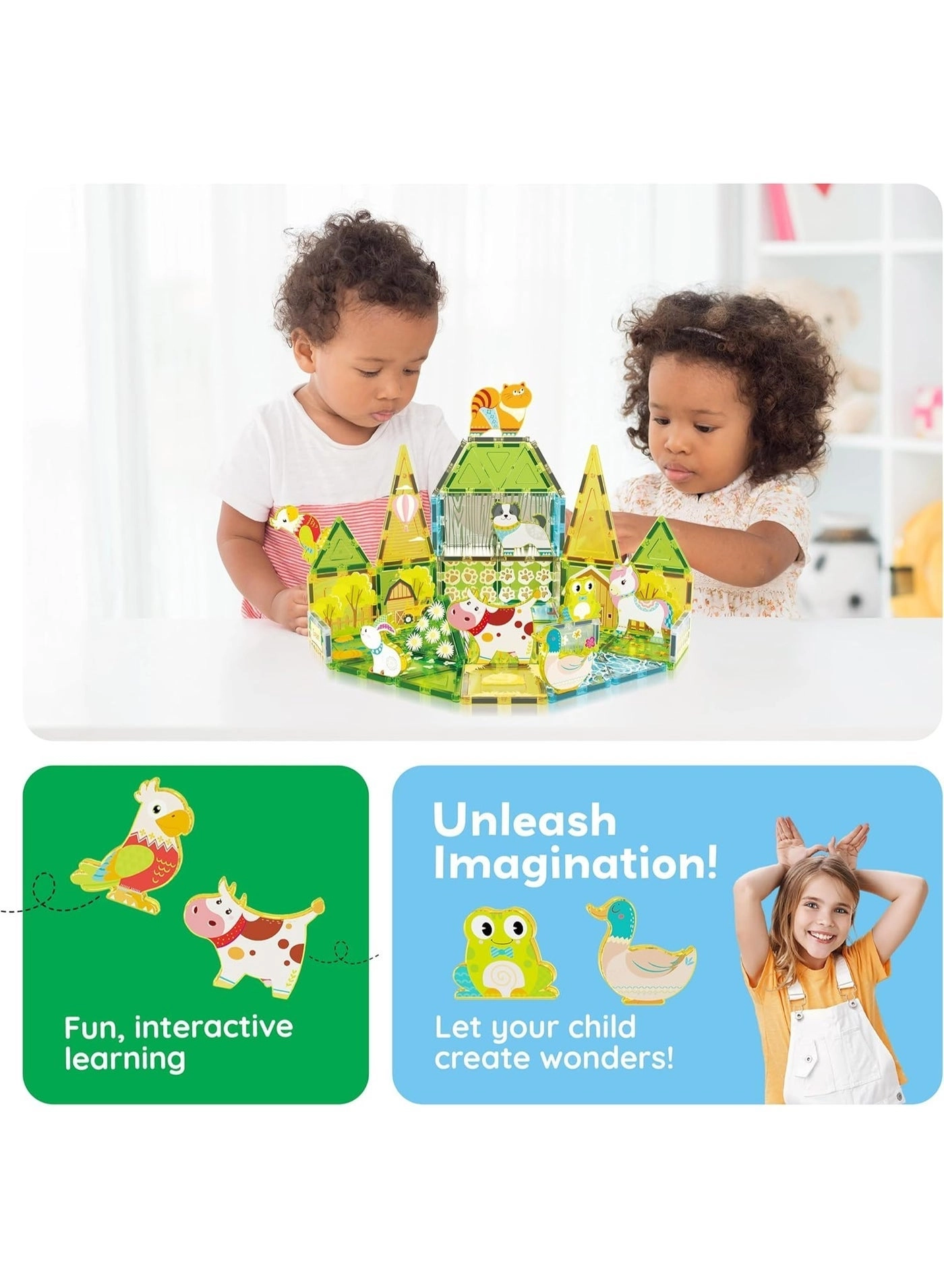 Magnetic Tiles Building Toy Set - Farm Animal 26 pcs