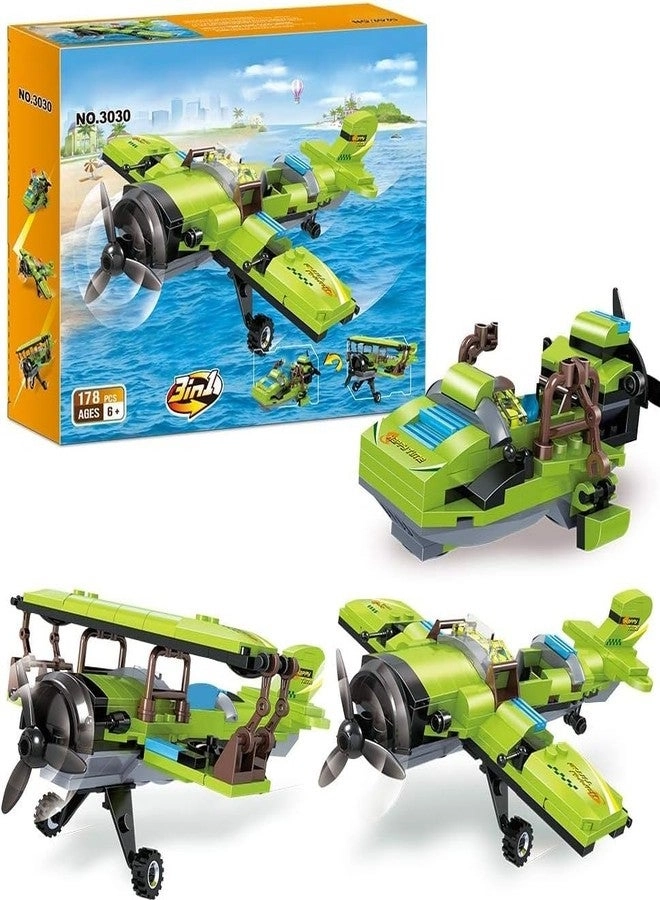 Bestie toys Building Block Brick - Green Propeller Airplane
