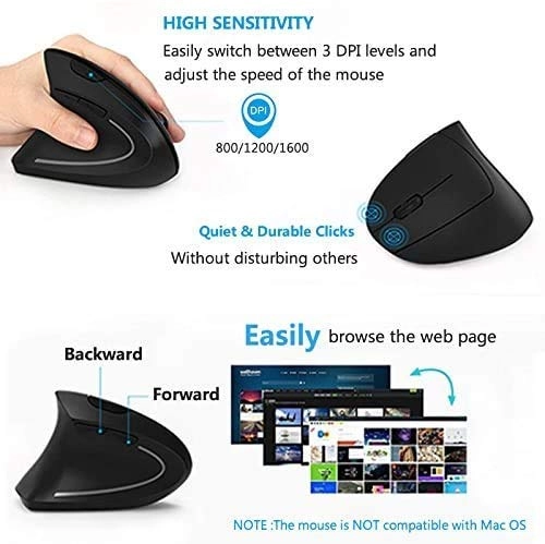 Vertical Ergonomic Mouse - USB