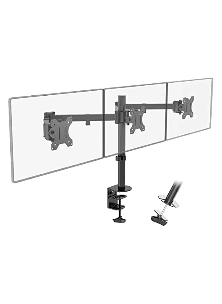 Green Tiger Triple Monitor Mount Stand - Triple 13-27 inch VESA 75 x 75/100 x 100