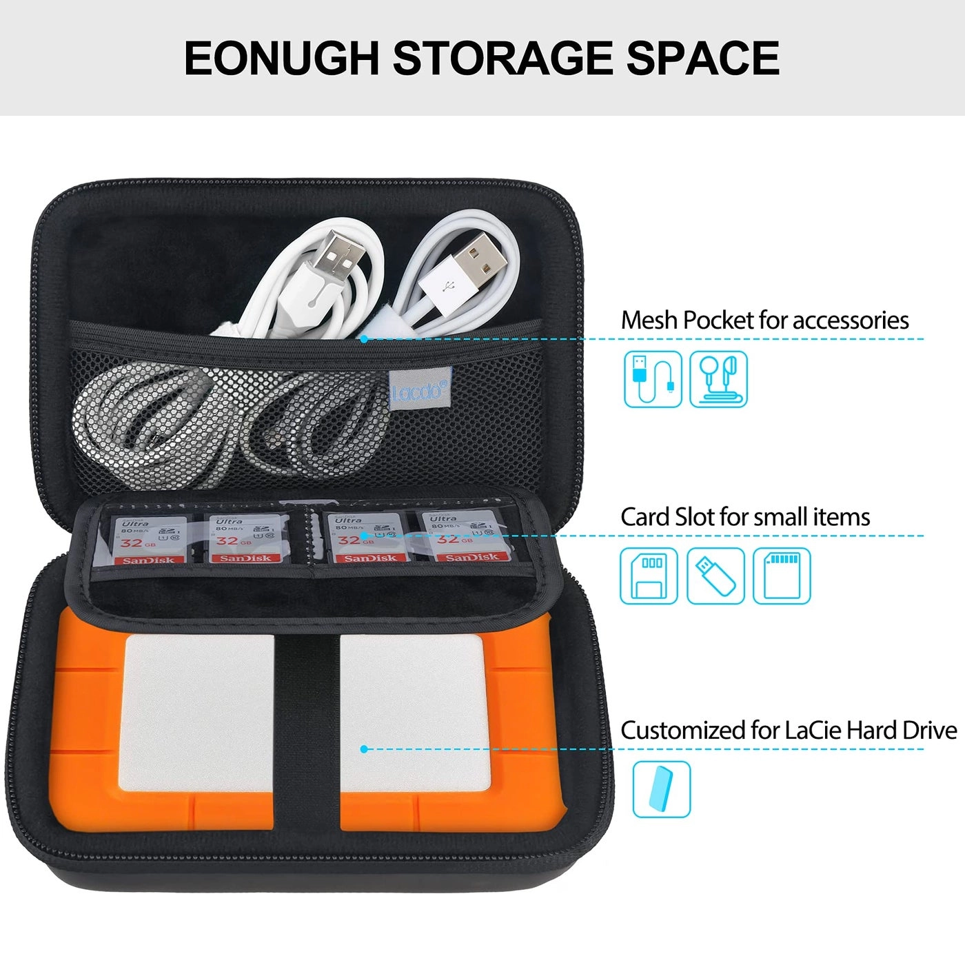 Hard Drive Carrying Case - 1TB 2TB 3TB 4TB 5TB 6TB