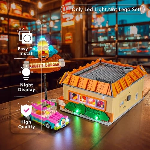 Light Kit for LEGO Simpsons Krusty Burger 10352 - Plastic